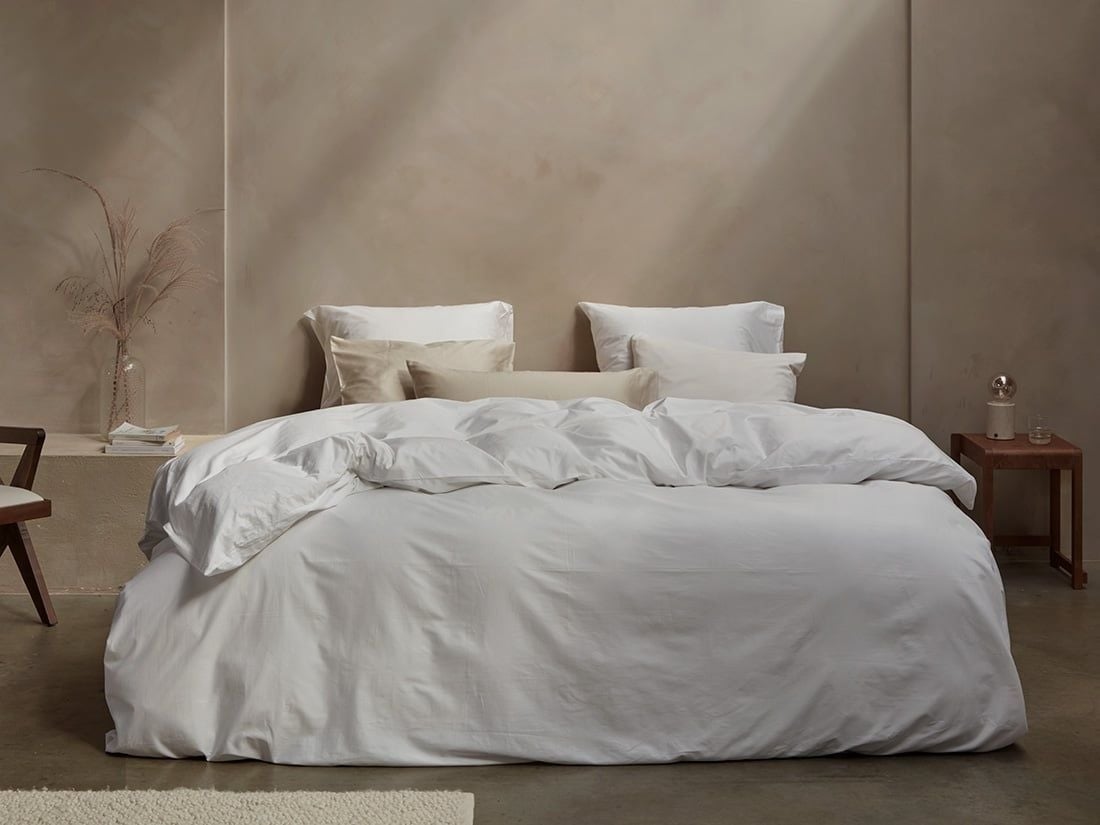 Satin-Bettwäsche Pure White 135x200 + 1/80x80