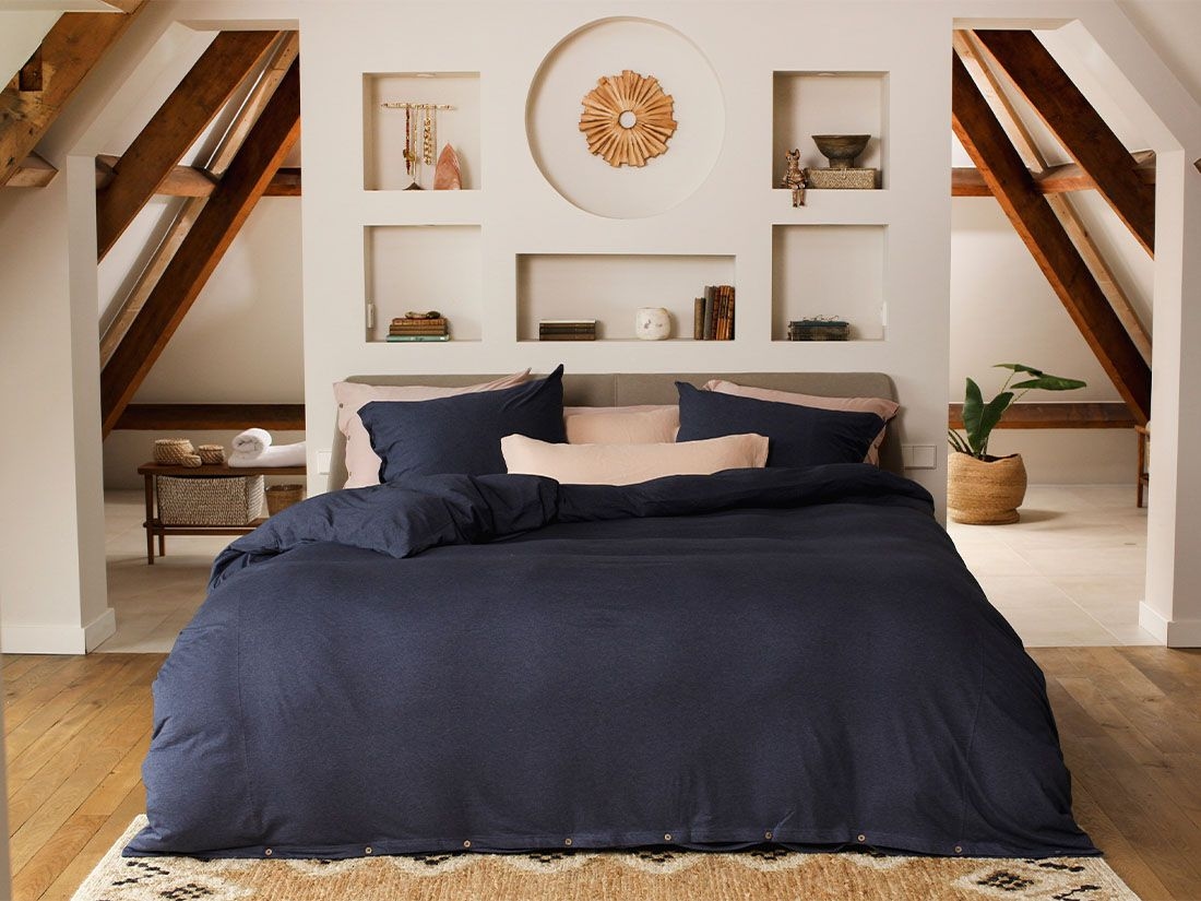 Jersey-Bettwäsche Indigo Blue
