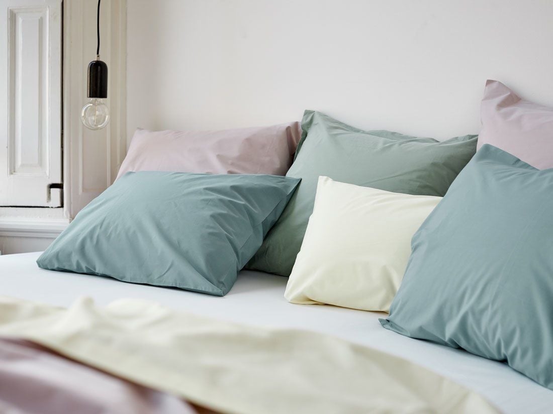 Kissenbezug Perkal-Baumwolle Petrol Blue