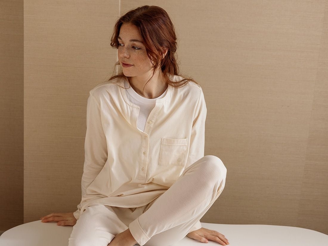 Pyjama-Set Damen Jersey Sunrise White