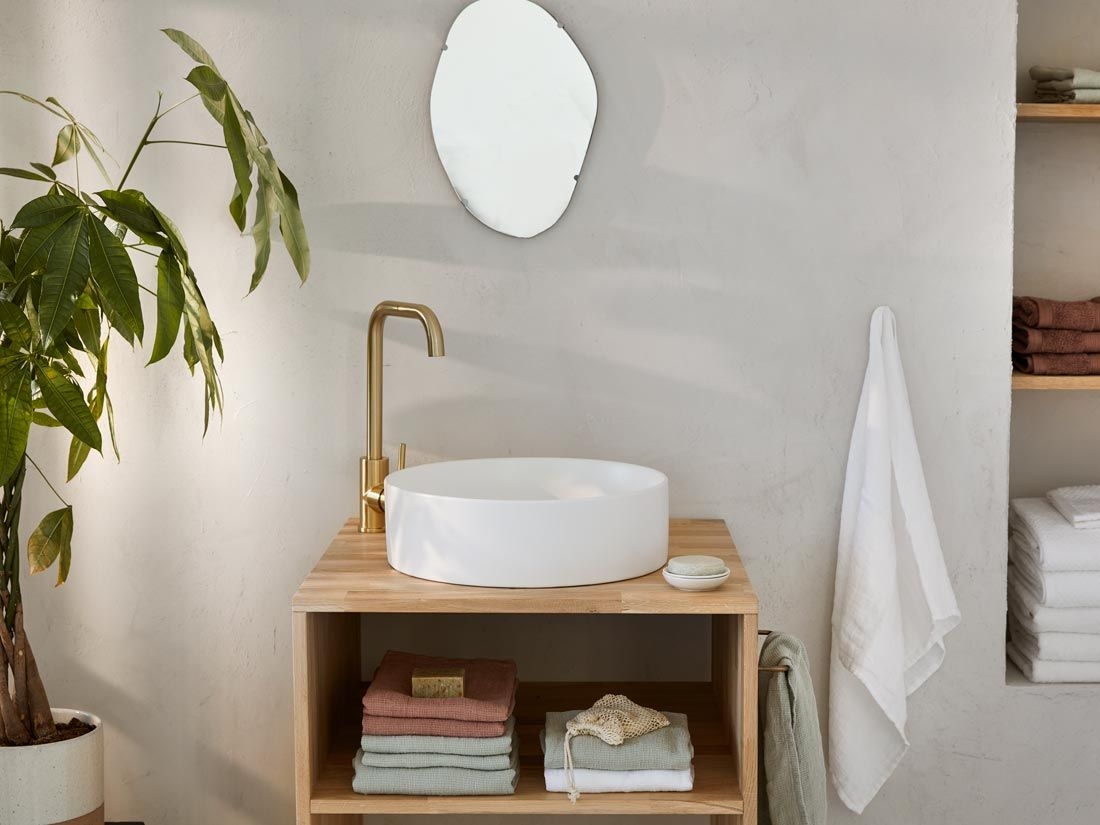 Handtuch Gewaschenes Leinen Waffel Pure White 50x100 - 1 Stk.