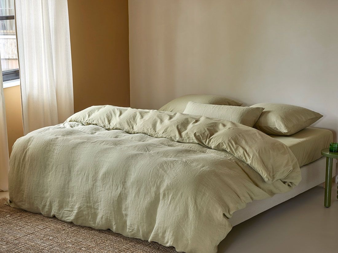 Hanf-Baumwoll-Bettwäsche Botanic Green