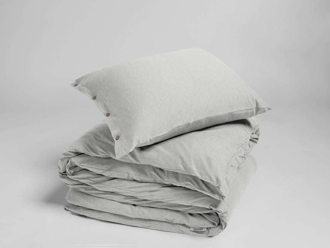 Jersey-Bettwäsche White Grey