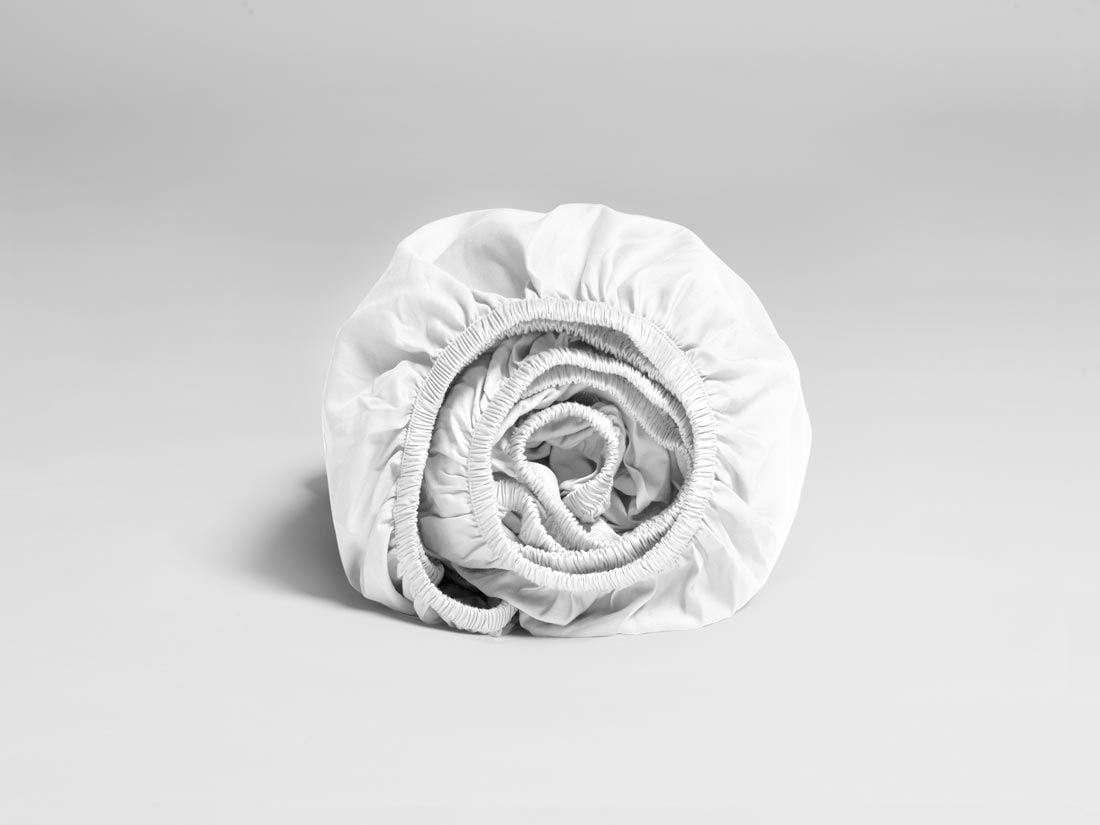 Spannbettlaken extra hoch Baumwollsatin Pure White