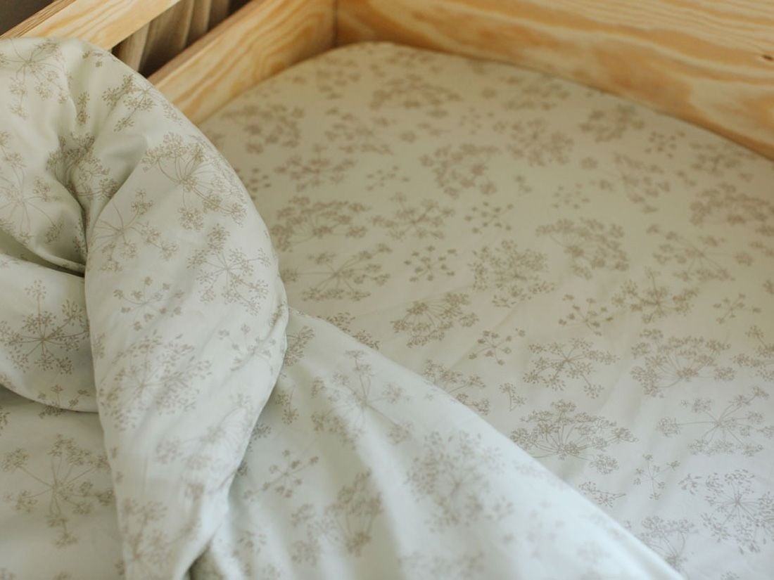 Kinderspannbettlaken Baumwollsatin Naturell Bloom