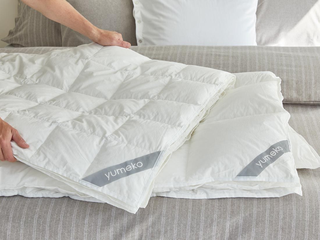 Gänsedaunendecke Übergang