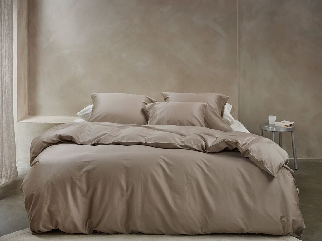 Satin-Bettwäsche Warm Taupe