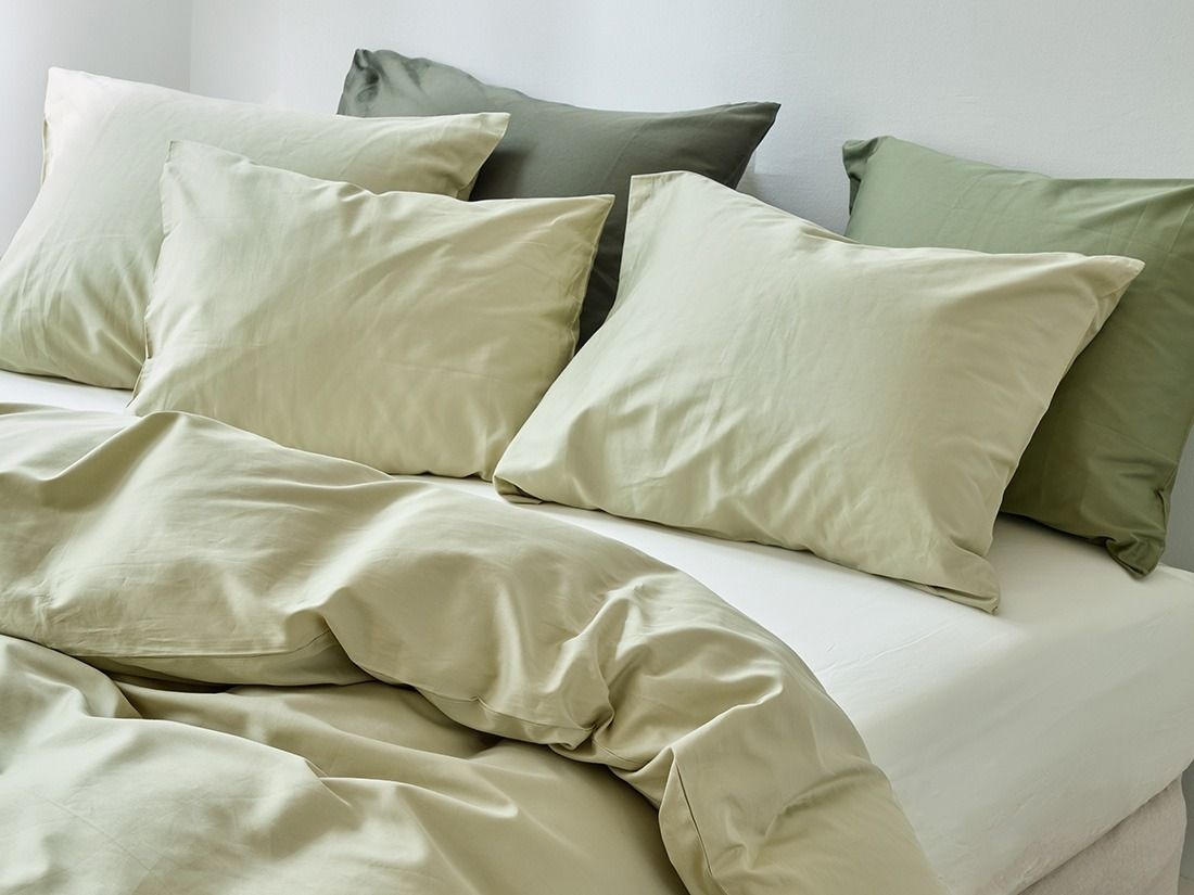 Kissenbezug Baumwollsatin Light Olive