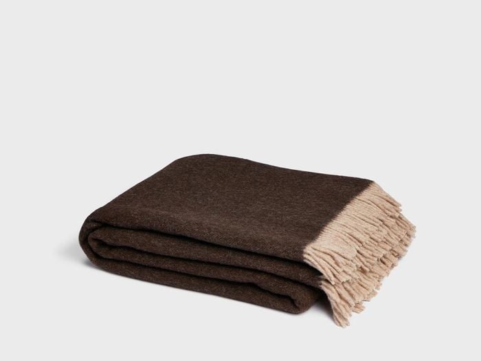 Decke Merinowolle Chestnut Melange 150x210