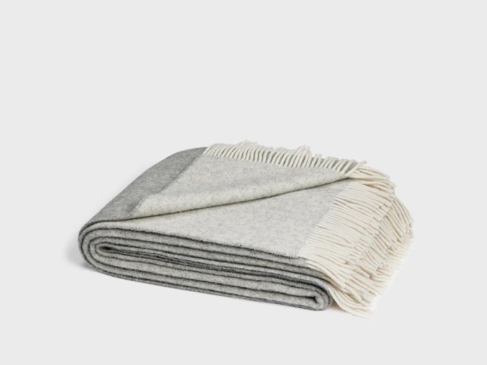 Decke Merinowolle Grey Melange 150x210