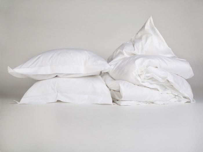 Satin-Bettwäsche Pure White mit Rand