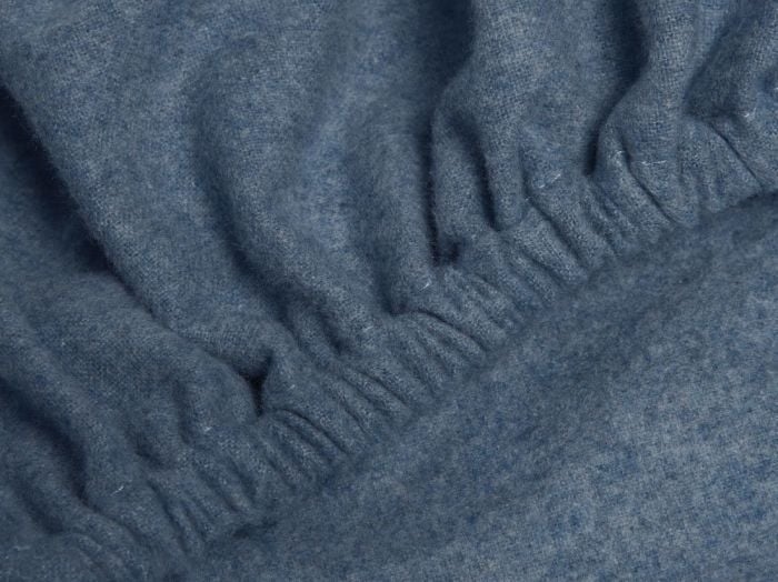 Spannbettlaken Flanell Denim Blue