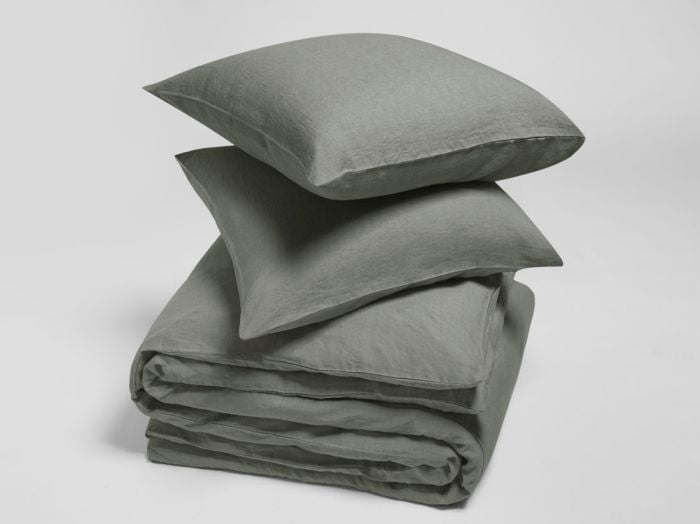 Leinen-Bettwäsche Stone Green