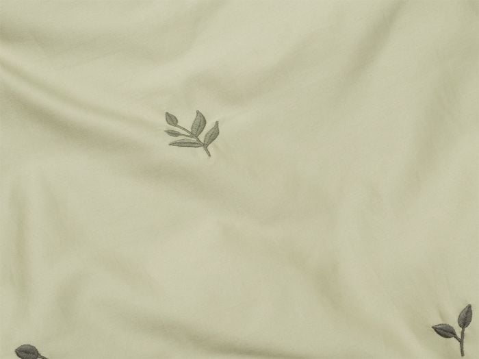 Kinderbettwäsche Baumwollsatin Light Olive Botanical