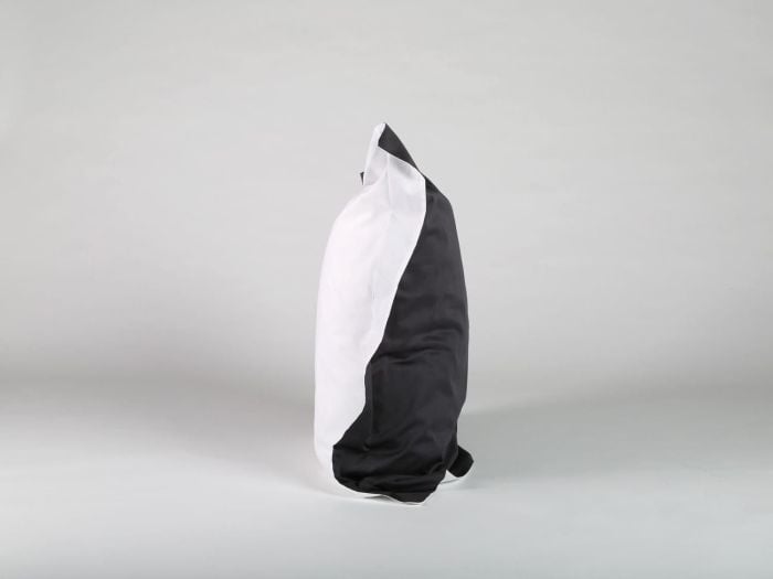 Kissenbezug Baumwollsatin Anthracite/White 80x80